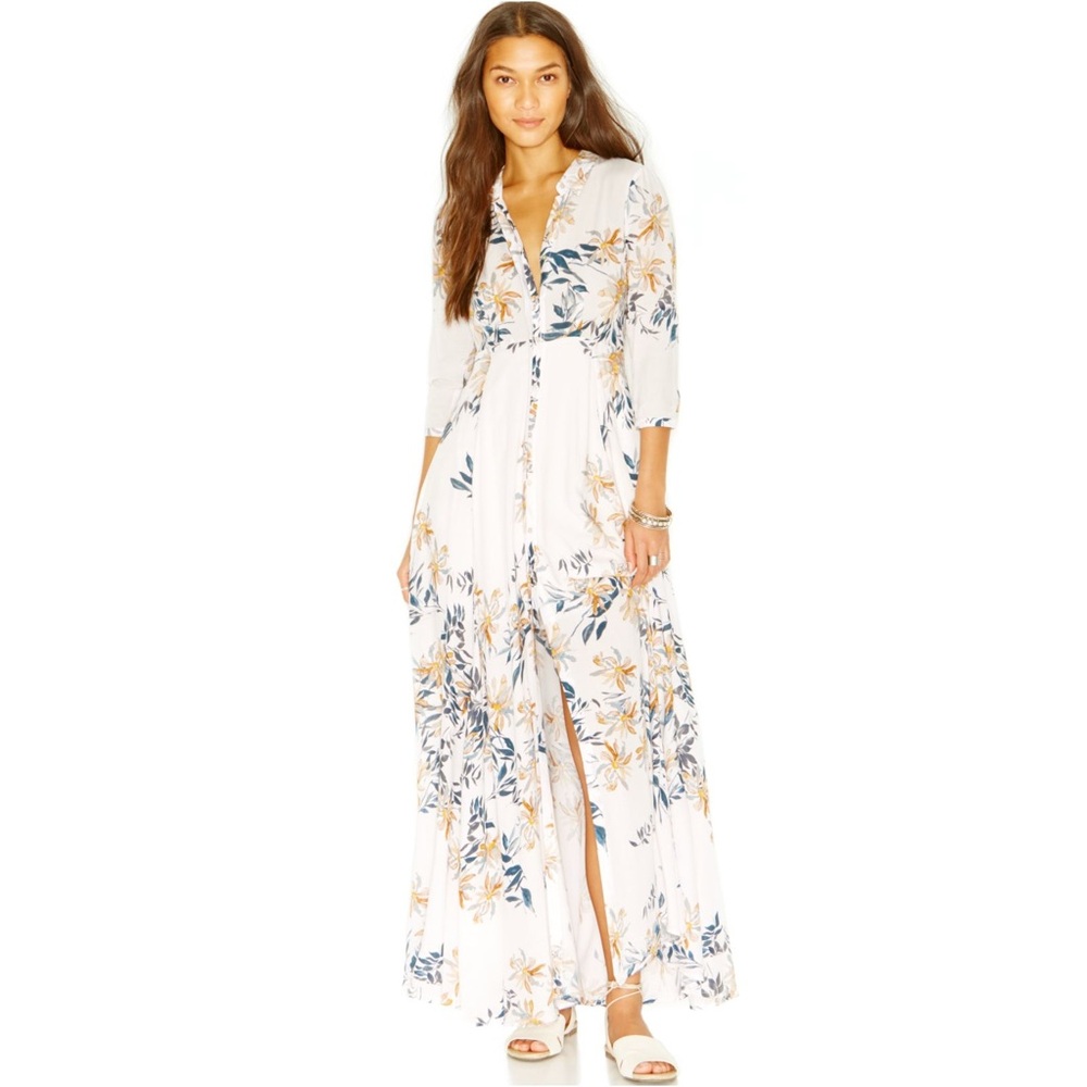 Free People After the Storm Floral Long Maxi Dress Size 4